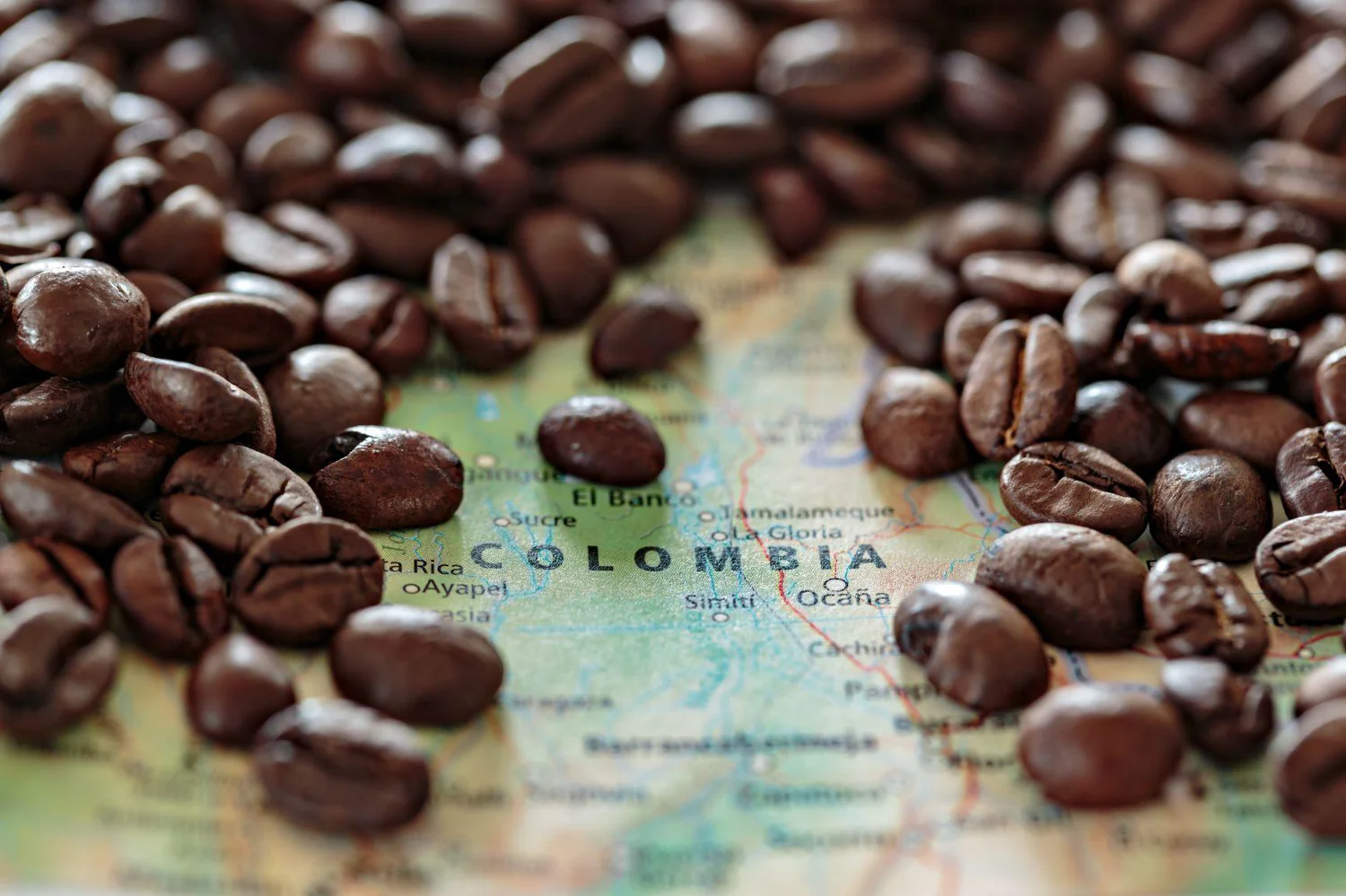 coffe beans and colombia